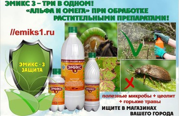 ЭМИКС З – ТРИ В ОДНОМ! «АЛЬФА И ОМЕГА» ПРИ ОБРАБОТКЕ РАСТИТЕЛЬНЫМИ ПРЕПАРАТАМИ!